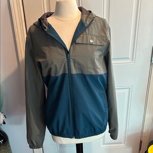 Men's Blue and Gray Windbreaker